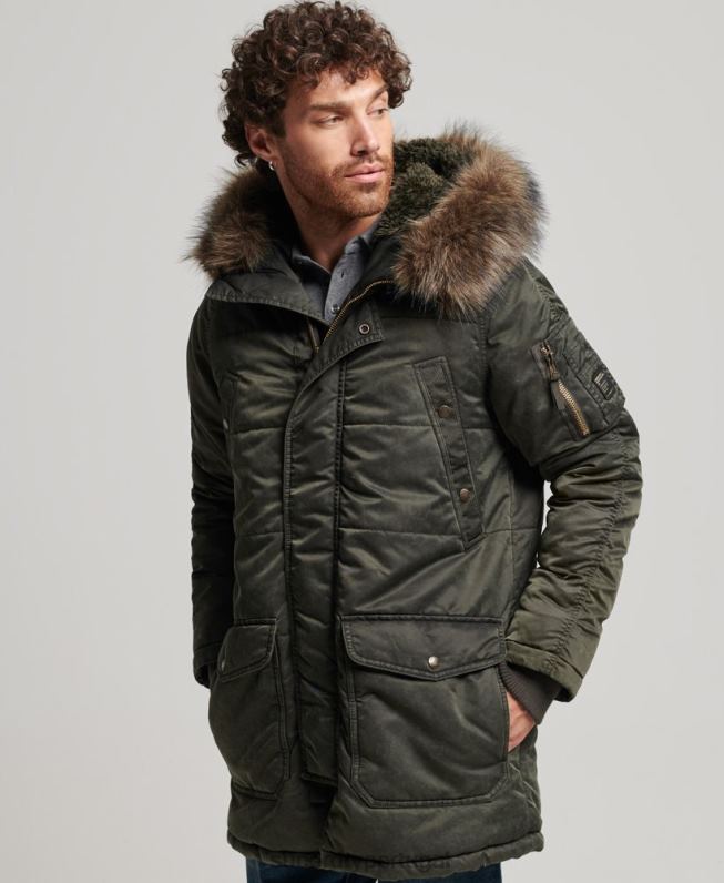 jaqueta parka chinook homens caqui roupas Superdry 2208H4479
