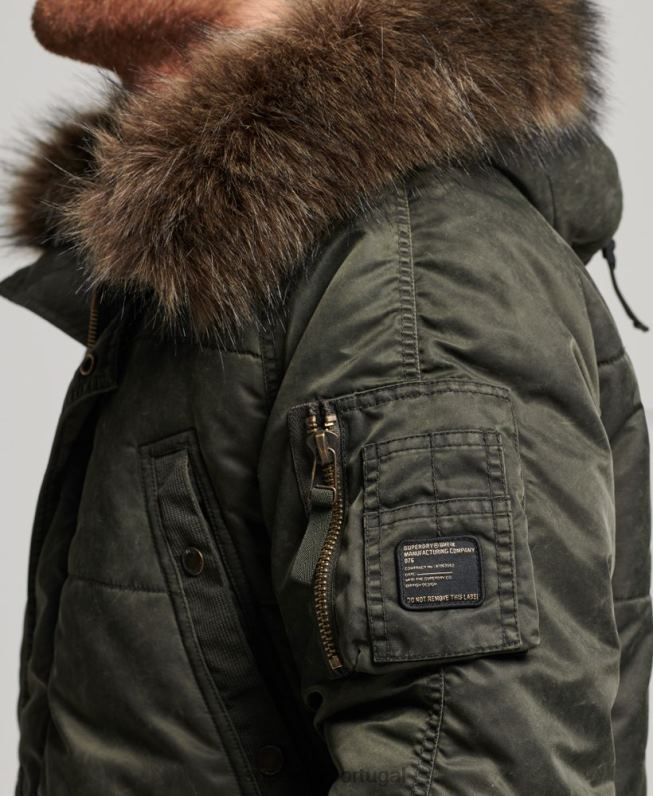 jaqueta parka chinook homens caqui roupas Superdry 2208H4479