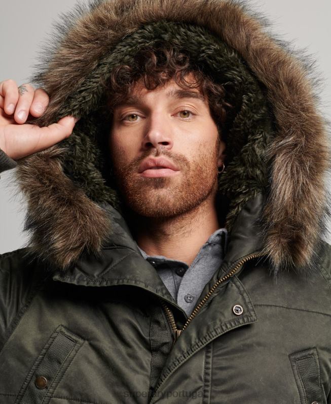 jaqueta parka chinook homens caqui roupas Superdry 2208H4479