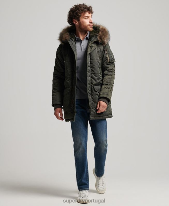 jaqueta parka chinook homens caqui roupas Superdry 2208H4479