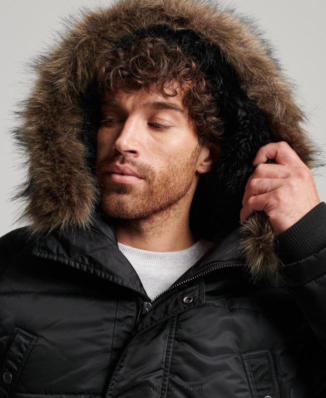 jaqueta parka chinook homens cinza escuro roupas Superdry 2208H4447