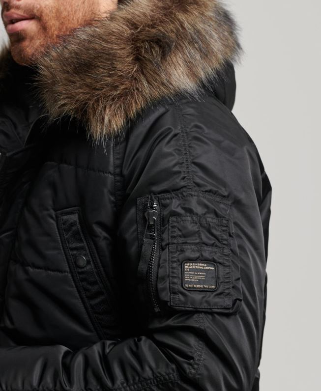 jaqueta parka chinook homens cinza escuro roupas Superdry 2208H4447