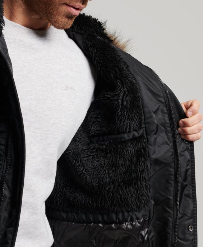 jaqueta parka chinook homens cinza escuro roupas Superdry 2208H4447