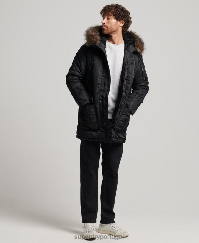 jaqueta parka chinook homens cinza escuro roupas Superdry 2208H4447