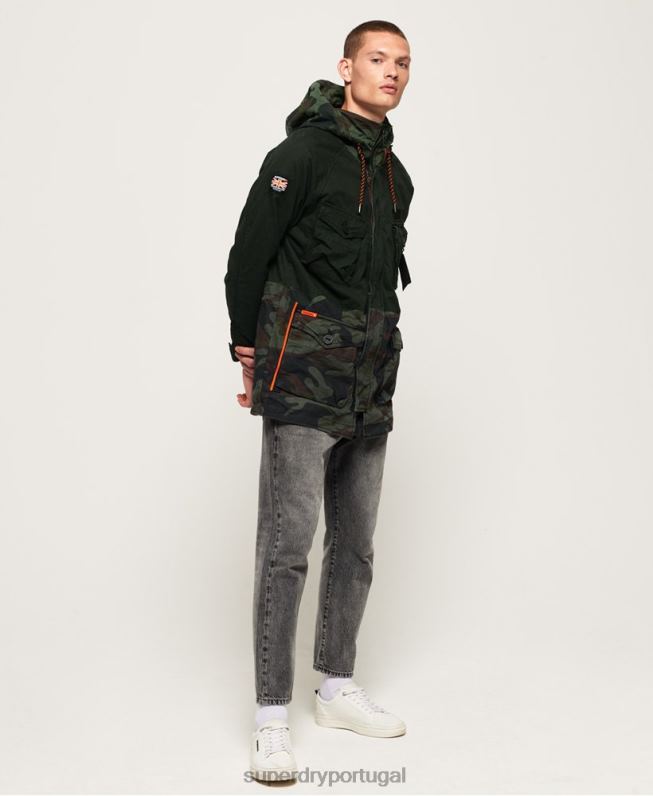 jaqueta parka elevada rookie panther homens verde roupas Superdry 2208H1199