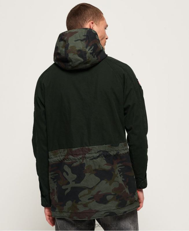jaqueta parka elevada rookie panther homens verde roupas Superdry 2208H1199