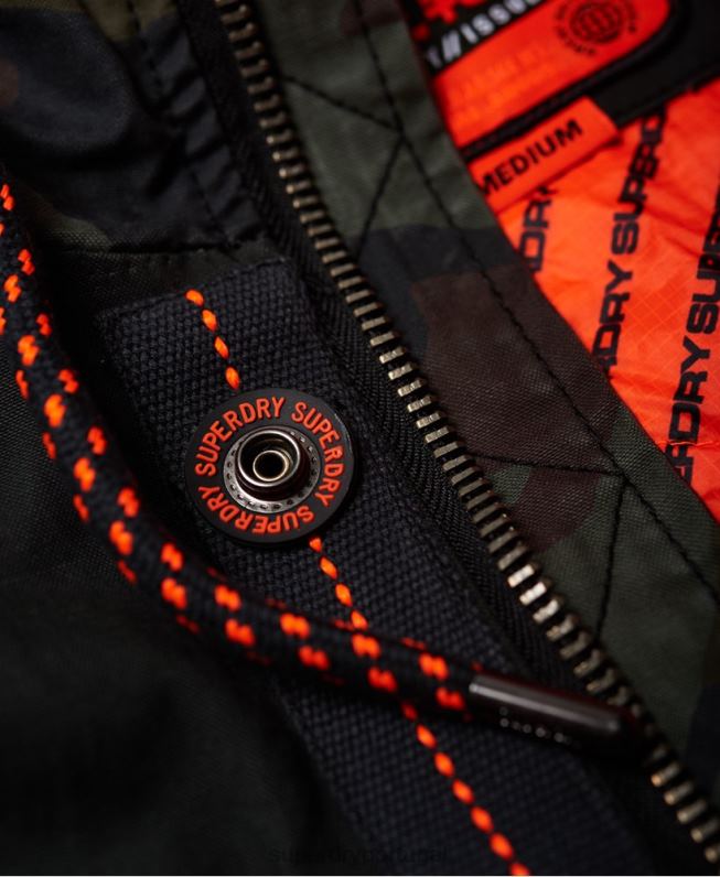 jaqueta parka elevada rookie panther homens verde roupas Superdry 2208H1199