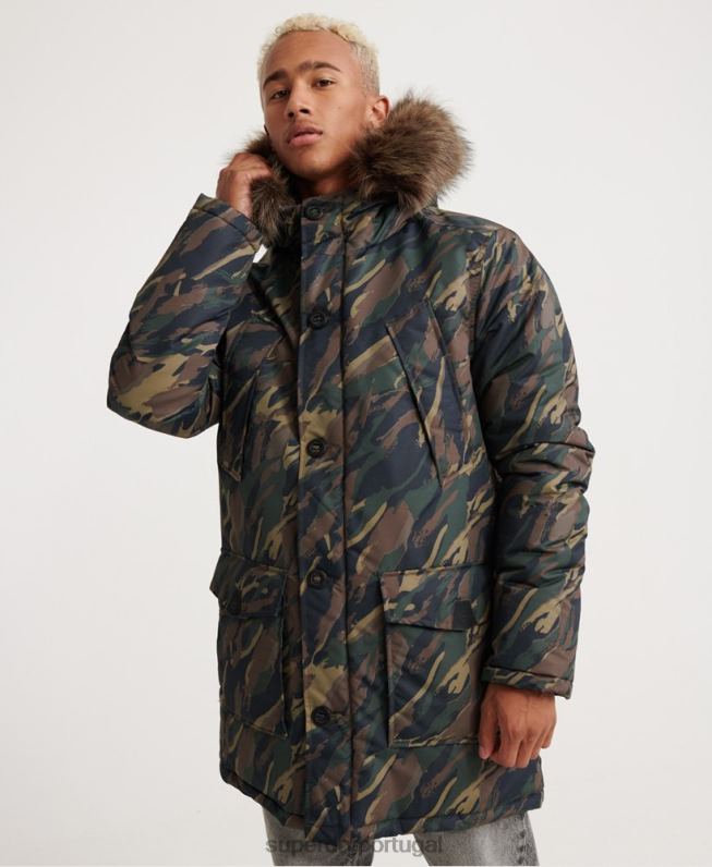 jaqueta parka everest homens caqui roupas Superdry 2208H4602