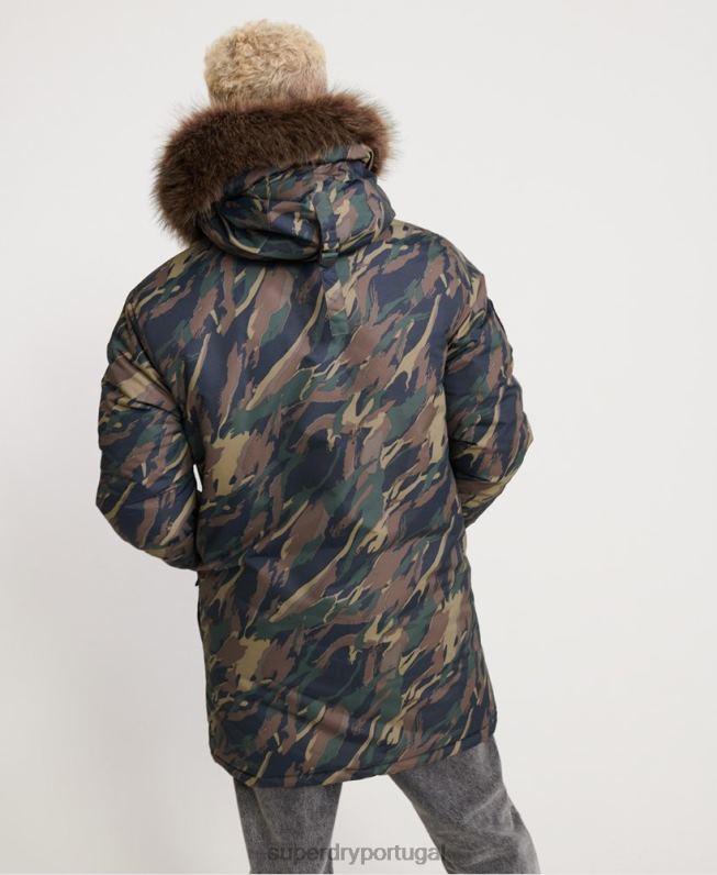 jaqueta parka everest homens caqui roupas Superdry 2208H4602