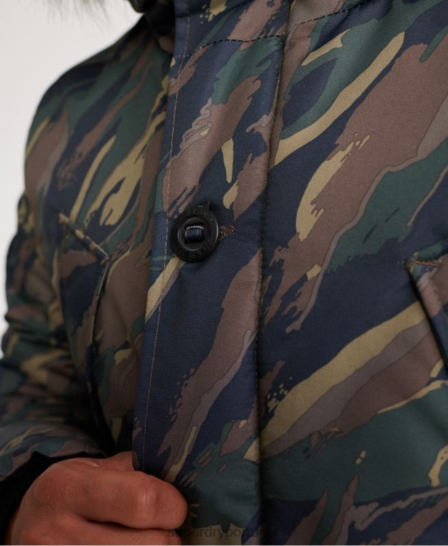 jaqueta parka everest homens caqui roupas Superdry 2208H4602