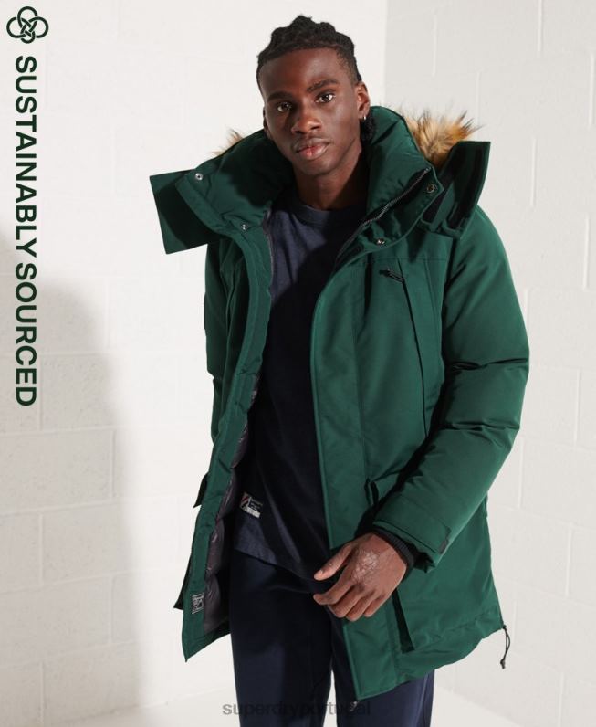 jaqueta parka everest homens verde roupas Superdry 2208H4588