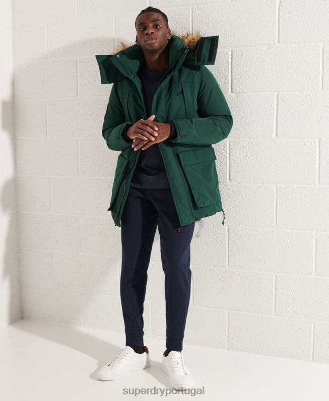 jaqueta parka everest homens verde roupas Superdry 2208H4588