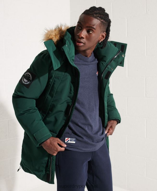 jaqueta parka everest homens verde roupas Superdry 2208H4588