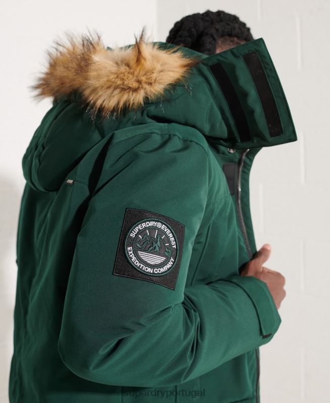 jaqueta parka everest homens verde roupas Superdry 2208H4588