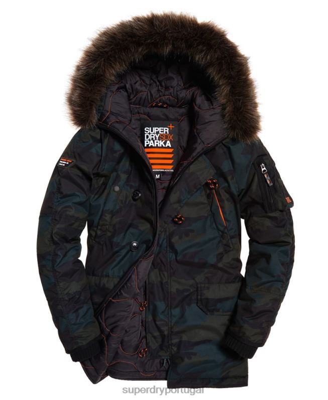 jaqueta parka homens verde roupas Superdry 2208H1134