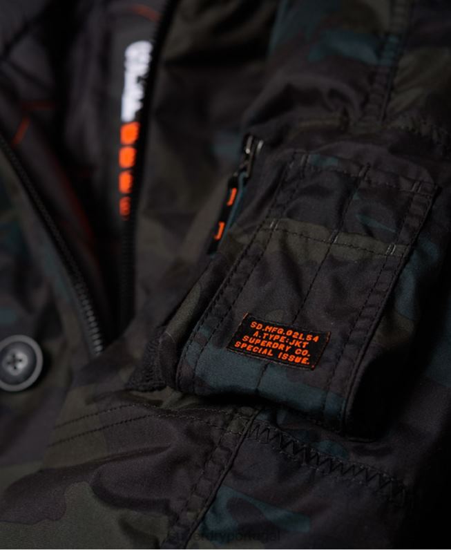 jaqueta parka homens verde roupas Superdry 2208H1134