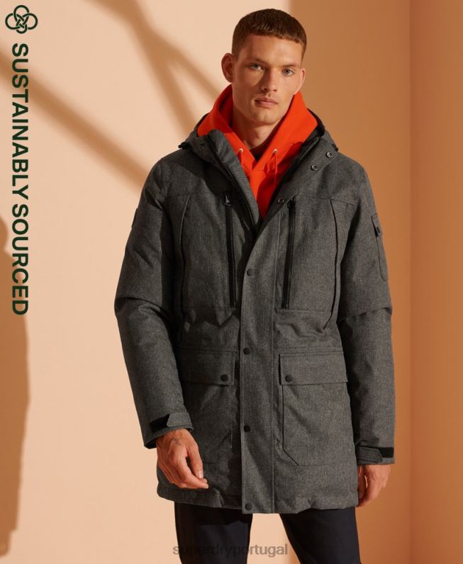 jaqueta parka impermeável homens cinza roupas Superdry 2208H4681