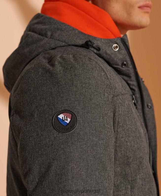 jaqueta parka impermeável homens cinza roupas Superdry 2208H4681