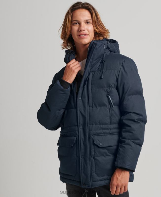 jaqueta parka microfibra expedição homens marinha roupas Superdry 2208H4596