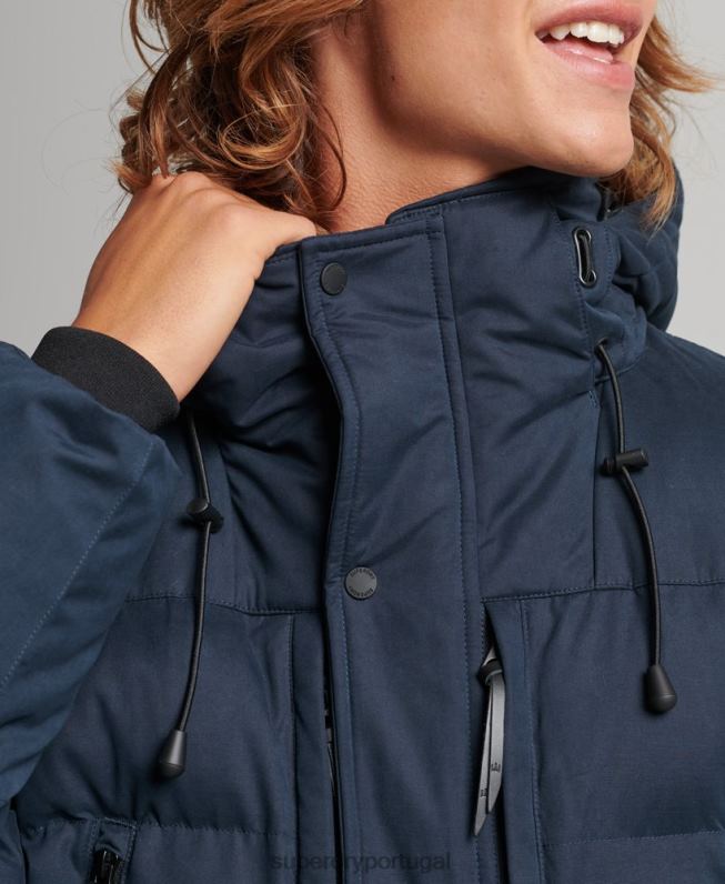 jaqueta parka microfibra expedição homens marinha roupas Superdry 2208H4596