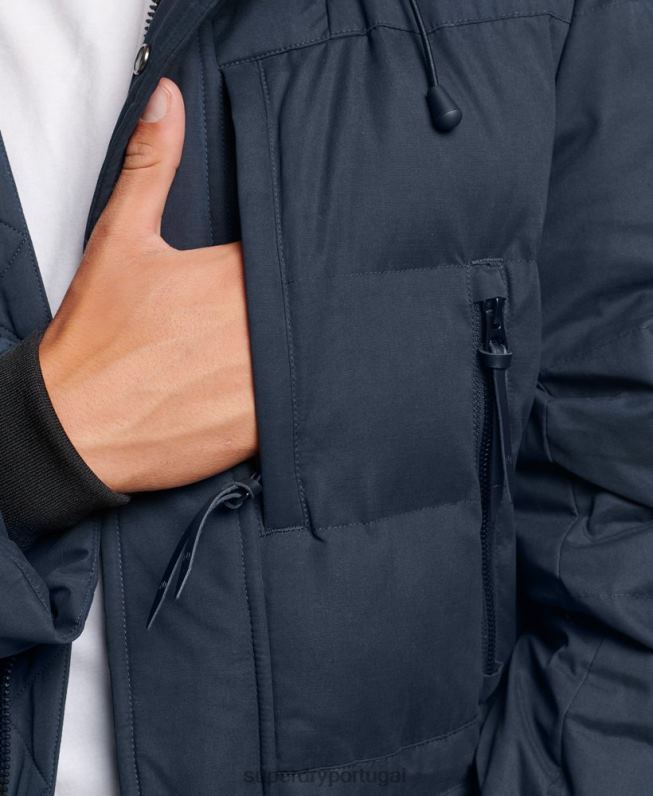 jaqueta parka microfibra expedição homens marinha roupas Superdry 2208H4596