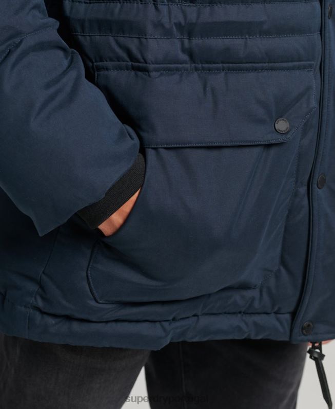 jaqueta parka microfibra expedição homens marinha roupas Superdry 2208H4596