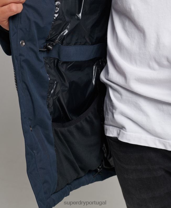 jaqueta parka microfibra expedição homens marinha roupas Superdry 2208H4596