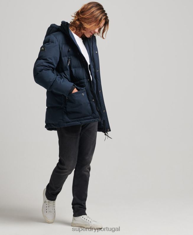 jaqueta parka microfibra expedição homens marinha roupas Superdry 2208H4596