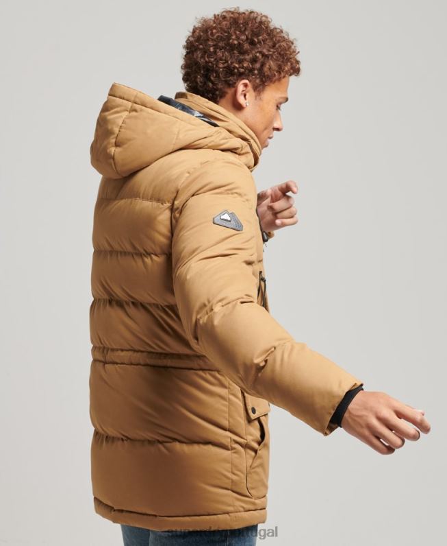 jaqueta parka microfibra expedição homens marrom roupas Superdry 2208H4478