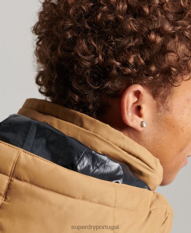 jaqueta parka microfibra expedição homens marrom roupas Superdry 2208H4478