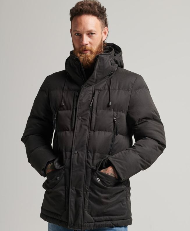 jaqueta parka microfibra expedição homens preto roupas Superdry 2208H4557