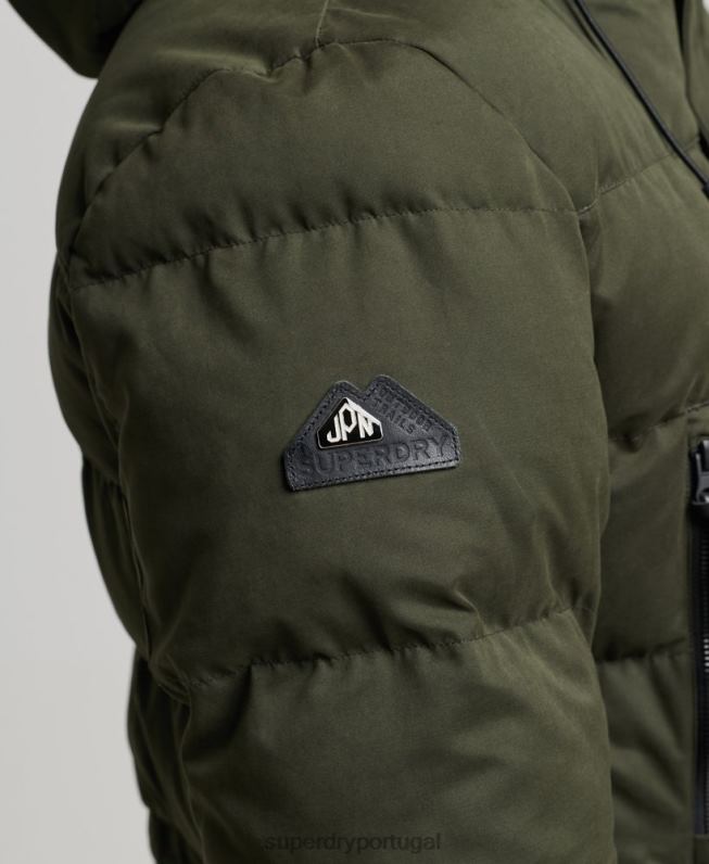 jaqueta parka microfibra expedição homens verde roupas Superdry 2208H4448