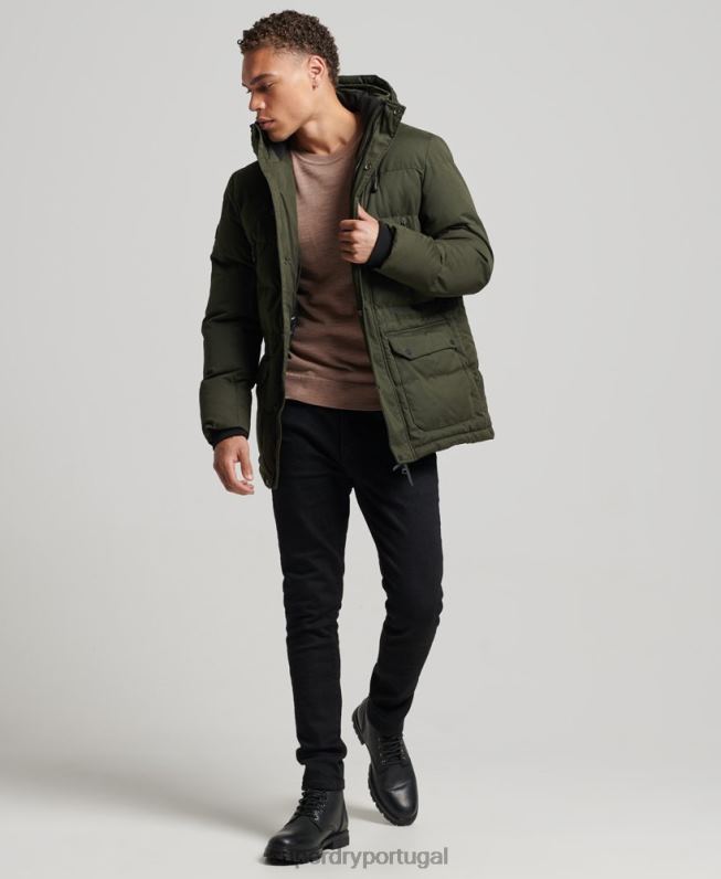 jaqueta parka microfibra expedição homens verde roupas Superdry 2208H4448