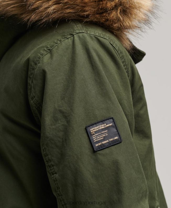 jaqueta parka militar de pele falsa homens verde roupas Superdry 2208H4457