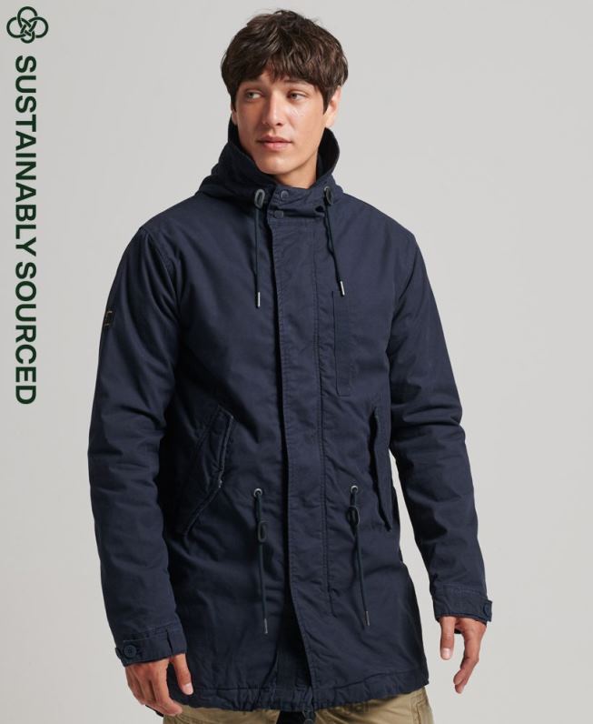 jaqueta parka rabo de peixe militar homens marinha roupas Superdry 2208H4482