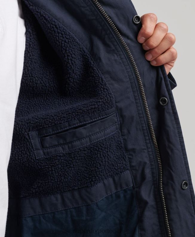 jaqueta parka rabo de peixe militar homens marinha roupas Superdry 2208H4482