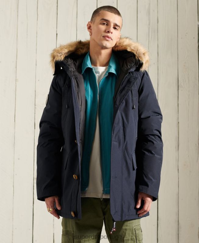 jaqueta parka rookie homens marinha roupas Superdry 2208H4642