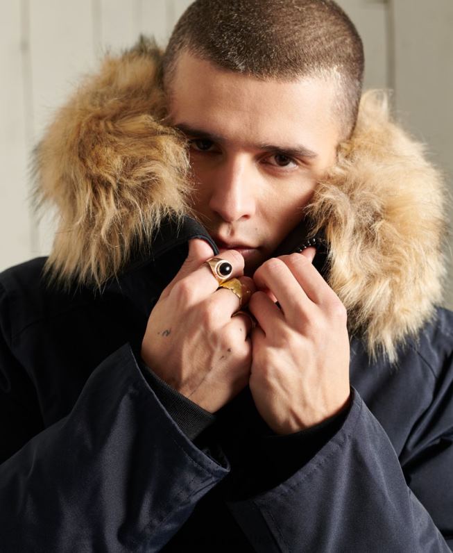 jaqueta parka rookie homens marinha roupas Superdry 2208H4642