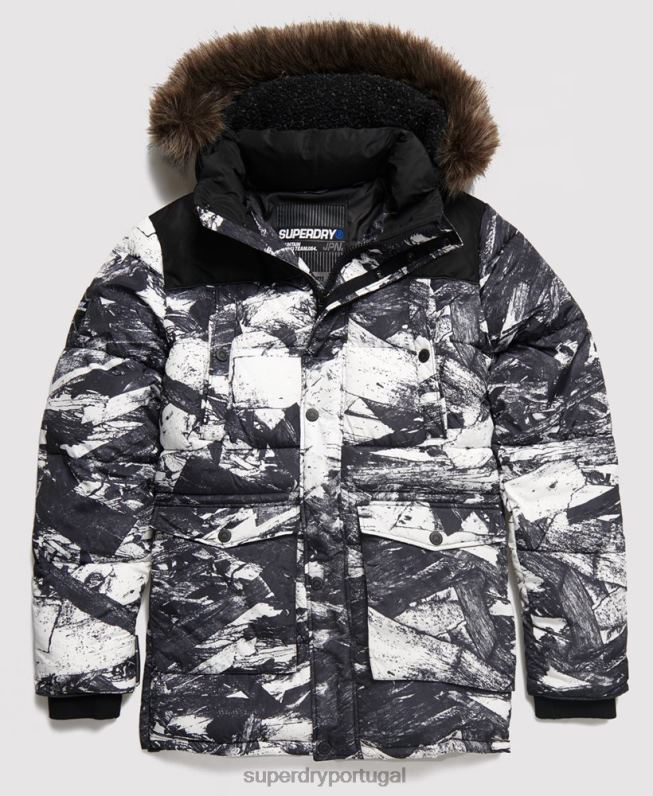 jaqueta parka sd explorer homens cinza roupas Superdry 2208H4717