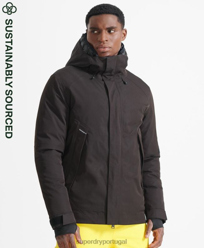 jaqueta profissional alpina homens preto roupas Superdry 2208H4779