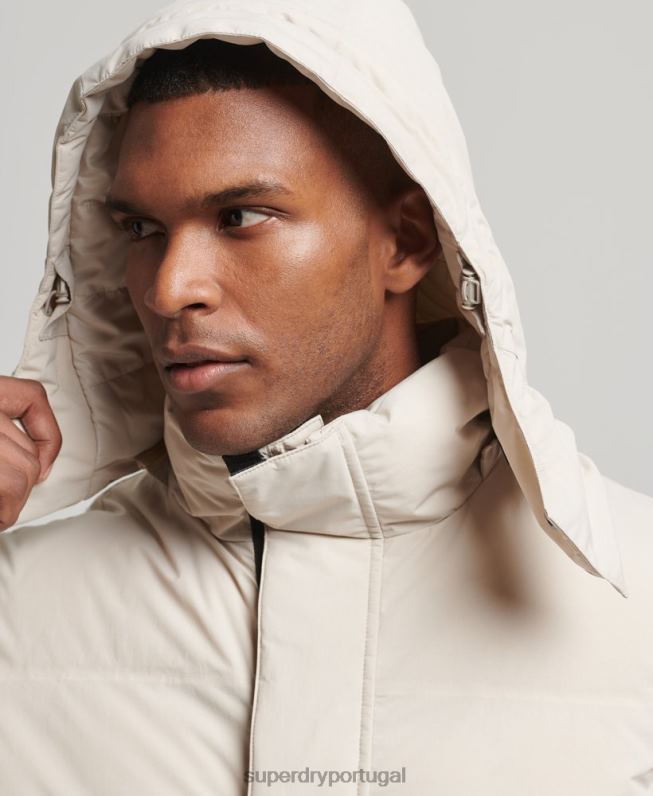 jaqueta puffer boxy curta homens bege roupas Superdry 2208H4456