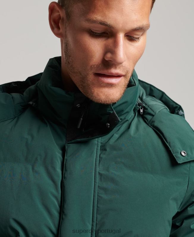 jaqueta puffer boxy curta homens verde roupas Superdry 2208H5381