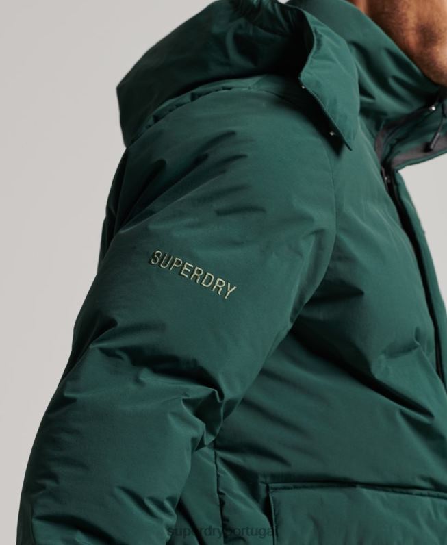 jaqueta puffer boxy curta homens verde roupas Superdry 2208H5381