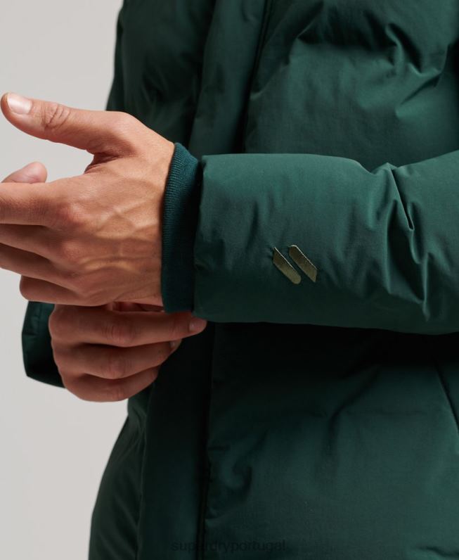 jaqueta puffer boxy curta homens verde roupas Superdry 2208H5381