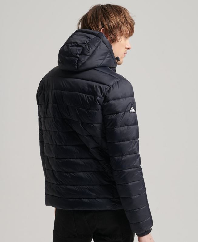 jaqueta puffer clássico com capuz homens marinha roupas Superdry 2208H1068