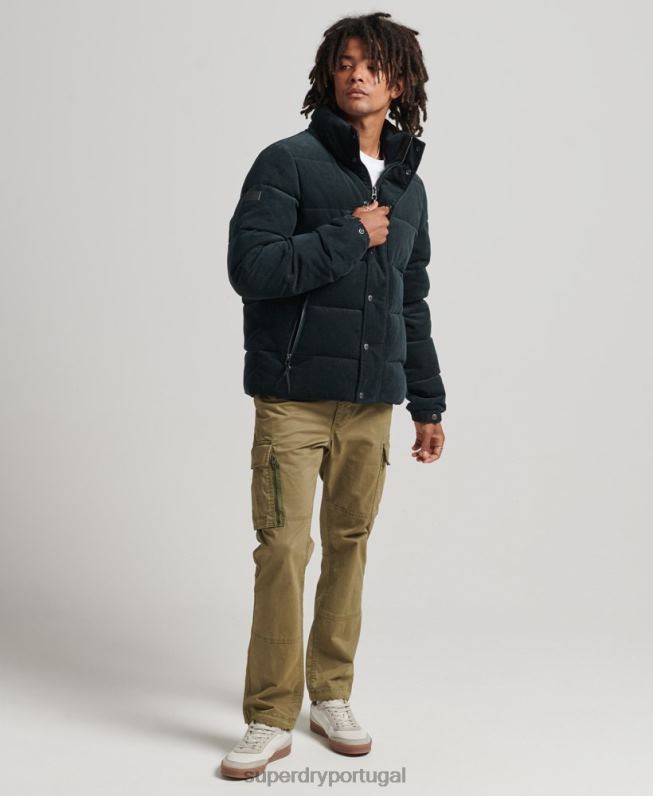 jaqueta puffer de cordão retrô vintage homens marinha roupas Superdry 2208H4698