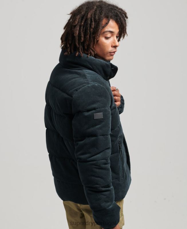 jaqueta puffer de cordão retrô vintage homens marinha roupas Superdry 2208H4698