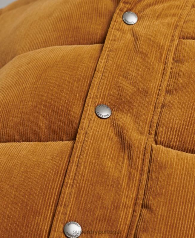 jaqueta puffer de cordão retrô vintage homens marrom roupas Superdry 2208H4554