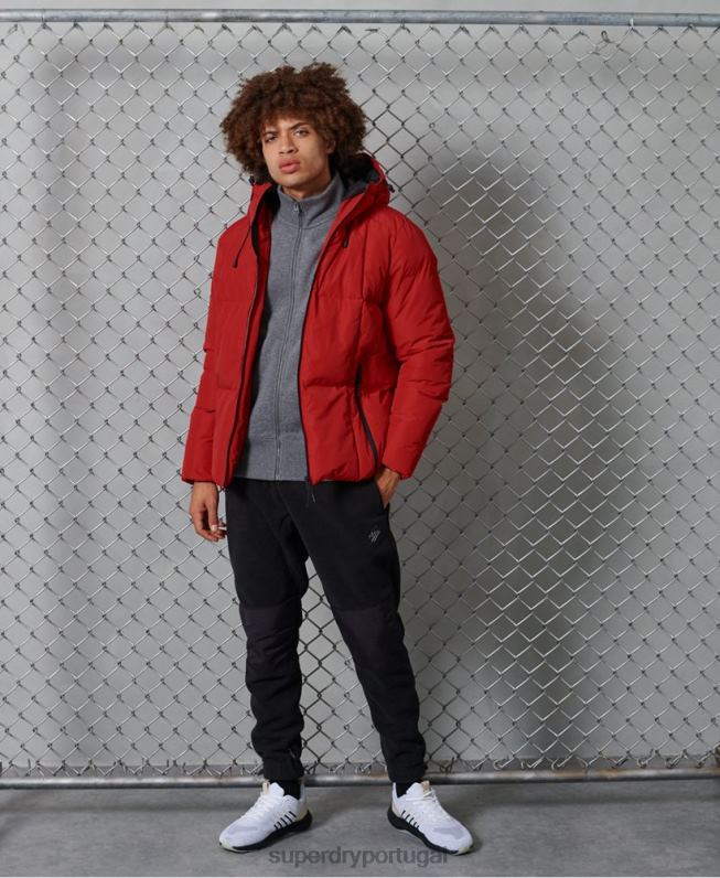 jaqueta puffer evolução homens vermelho roupas Superdry 2208H4788