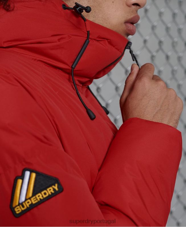 jaqueta puffer evolução homens vermelho roupas Superdry 2208H4788